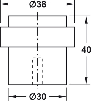 Floor mounted door stop, Satin stainless steel, for screw fixing, Startec