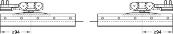 Sliding door fitting, Häfele Slido Silent Aluflex 80, top running