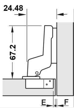 Concealed Hinge, Metalla 300 SM 95 40mm non-soft close, inset