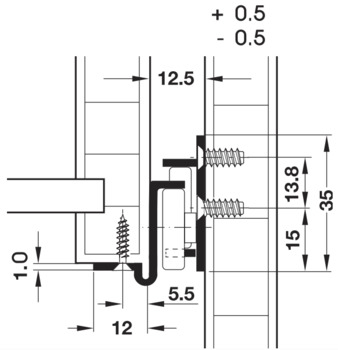 Roller Runners, Roller runner, single extension, load bearing capacity up to 20 kg