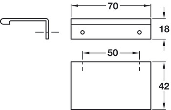 Furniture handle, Edge pull handle, aluminium